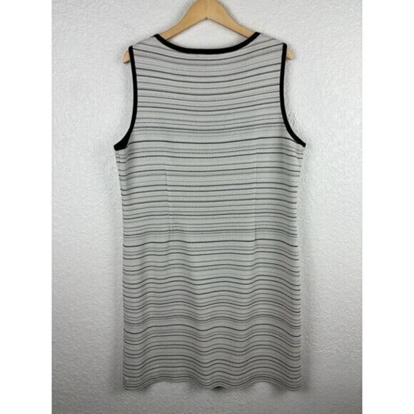 Misook‎ Womens Dress Size Large Black White Striped Sleeveless Career MINOR FLAW - Picture 6 of 11